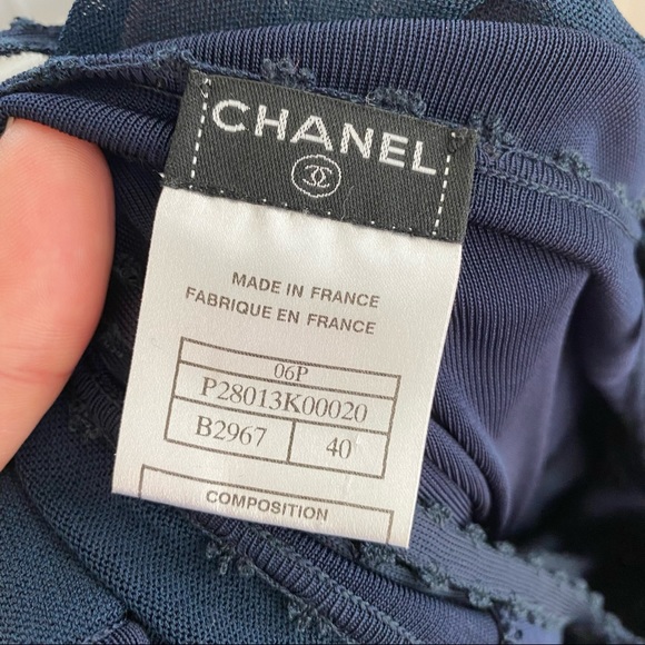 Chanel Navy Blue Dress size 40 with slip dress - Picture 15 of 15